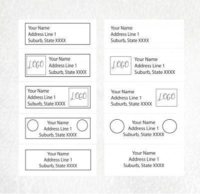 100 Custom Return Address Label Stickers 61x20mm