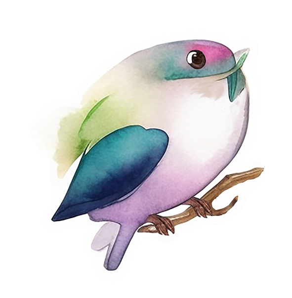 Download Digital Cute Little Bird Stickers approx 5cm wide, Digital Download